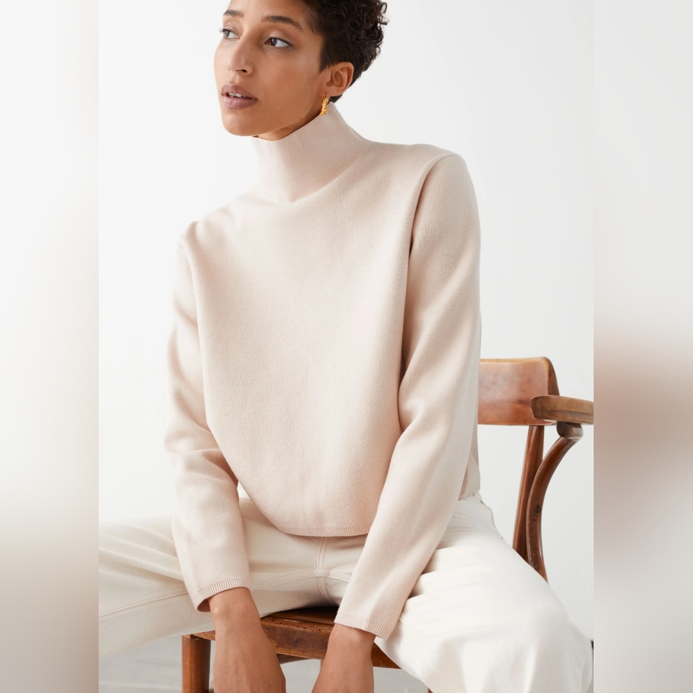 & Other Stories Soft Cream Turtleneck Sweater